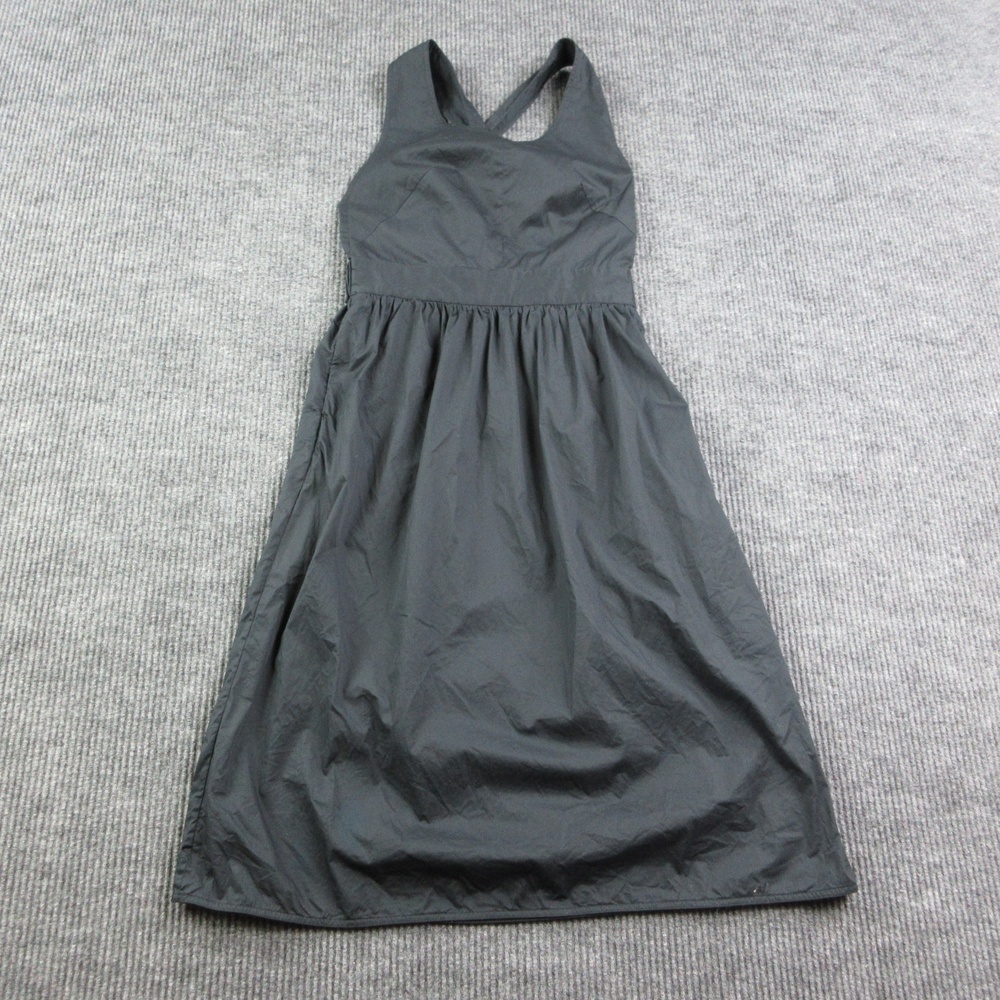 Everlane Dress Womens 6 Black Sundress Fit & Flare Long Smocked Scoop Neck